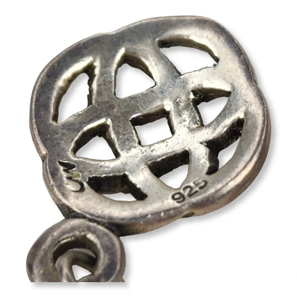 M Dangle Earrings Sterling Silver 925 OS Silver Vintage Celtic Knot Signed M